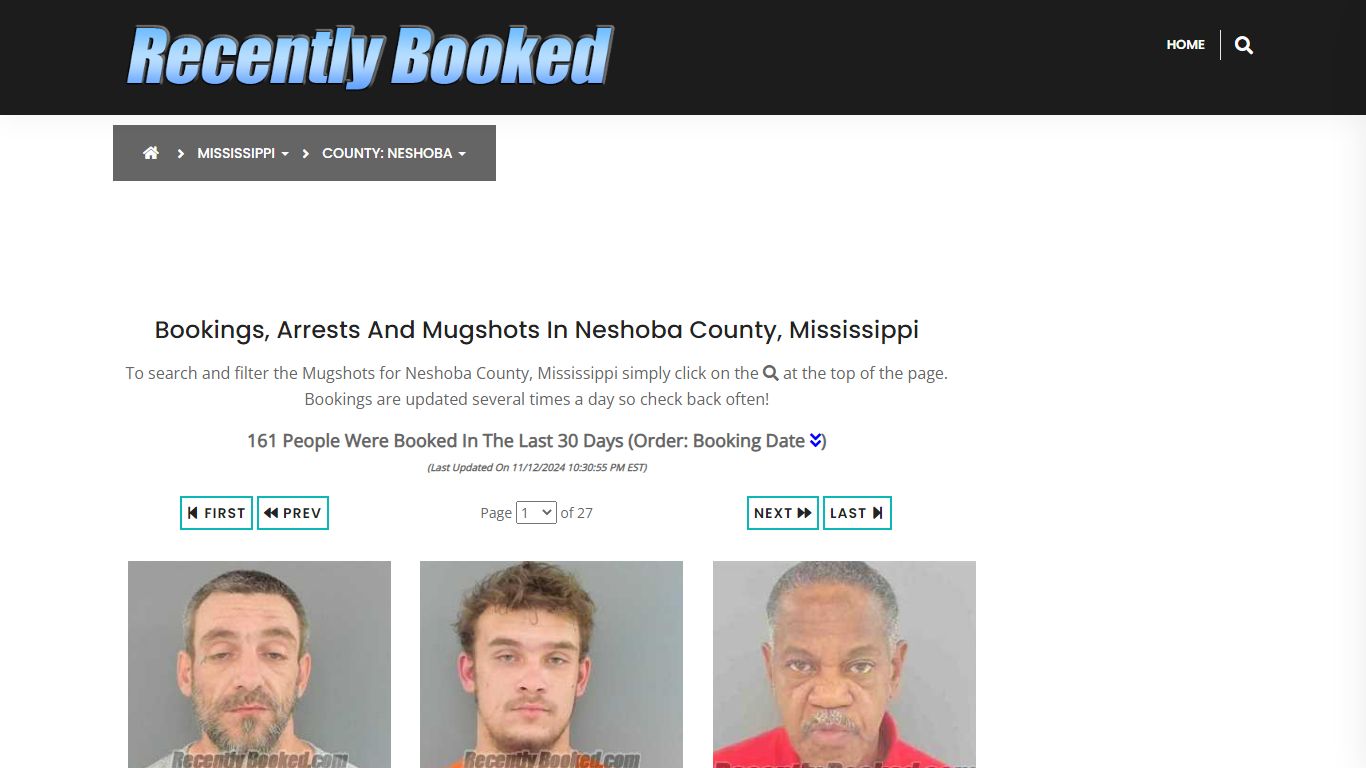 Bookings, Arrests and Mugshots in Neshoba County, Mississippi