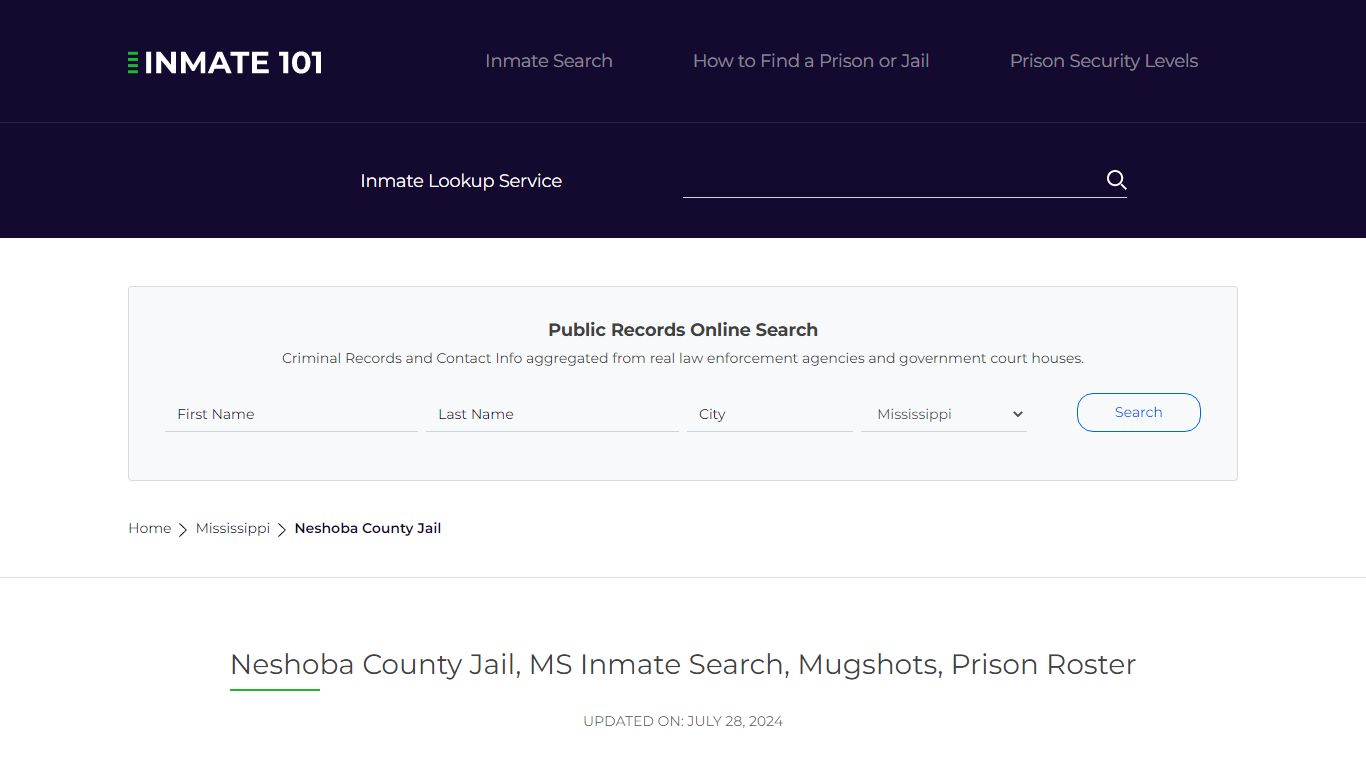 Neshoba County Jail, MS Inmate Search, Mugshots, Prison Roster